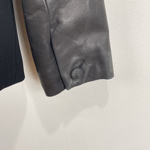 Rag & Bone | Black/Black Timeless Single Breasted Blazer with Leather Trim NWT 4 - Picture 15 of 16